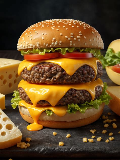 Premium Free Ai Images Cheese In The Form Of Burger Real Cheese