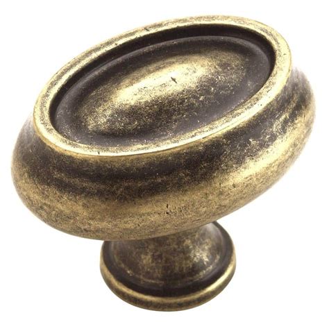 Amerock 1 1 2 In Weathered Brass Cabinet Knob Bp26127 R2 The Home Depot