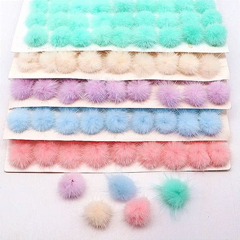 Pc Pc Mm Pompones Real Mink Fur Pom Poms Ball Diy Pompon For