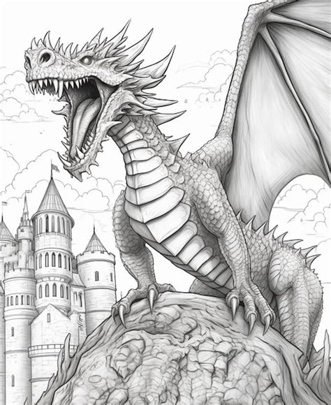 Sitting Dragon Drawing