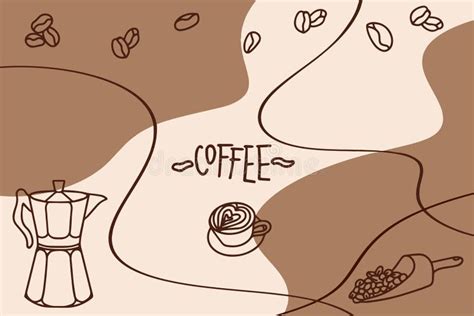 Banner Para Menú Y Recetas Temática De Un Café Dibujado a Mano