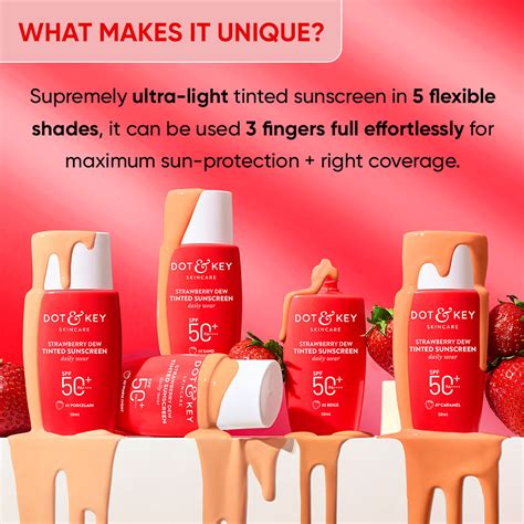 Strawberry Dew Tinted Sunscreen Spf 50 Pa Dot And Key