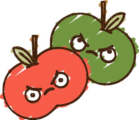 Angry Apples Chalk Drawing 45116753 Png