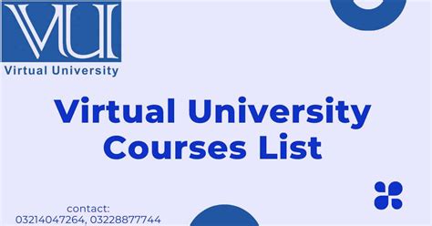 Virtual University Courses List