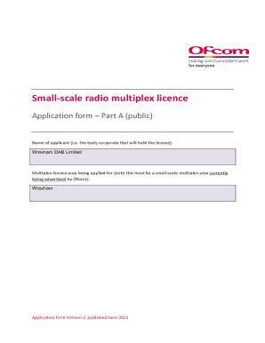 Fillable Online Ofcom Org Ukmanage Your Licenceradiosmall Scale