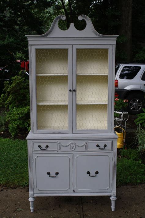 Paris Gray China Cabinet Grey China Cabinet China Cabinet Painted