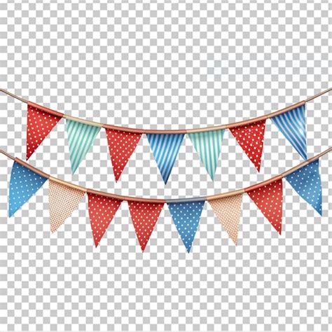 Premium PSD Bandeirinha Bunting Flag On Transparent Background