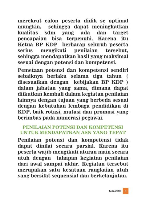 PENILAIAN POTENSI DAN KOMPETENSI UNTUK MENDAPATKAN ASN YANG TEPAT Maz