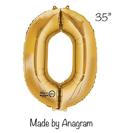 Gold Number 0 Balloon 10th Birthday Party Decor 35 Mylar Number