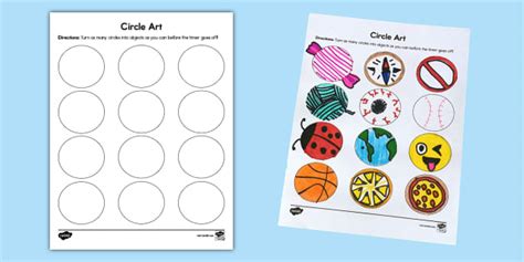 Creative Circle Art Activity Worksheet for K-2nd Grade