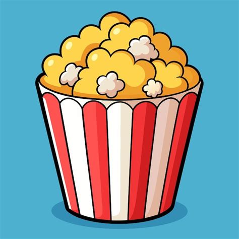 Popcorn Clipart Cartoon Style Vector Illustration Premium Ai