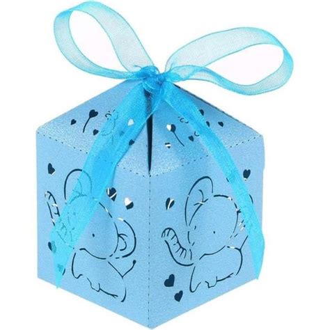 50Pcs Boîtes À Dragée Marié Motif Mignon Elephant Mini Coeur Ballotin À