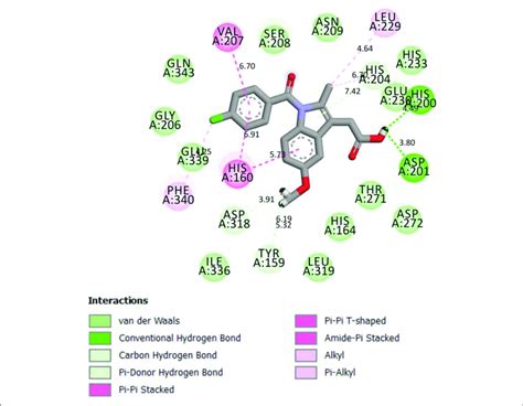 D Representation Of Binding Interaction Of Indomethacin And The