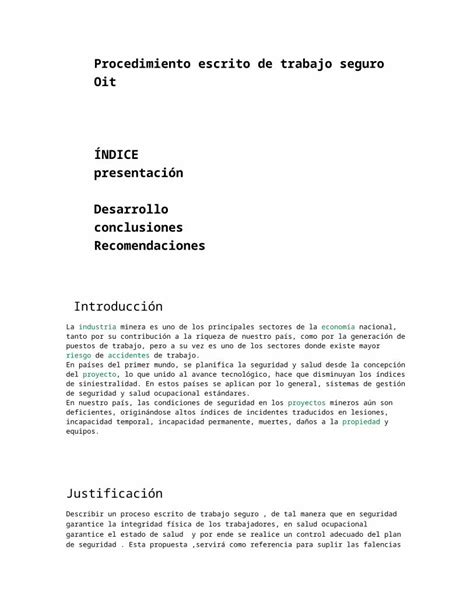 Docx Procedimiento Escrito De Trabajo Seguro Docx Dokumen Tips