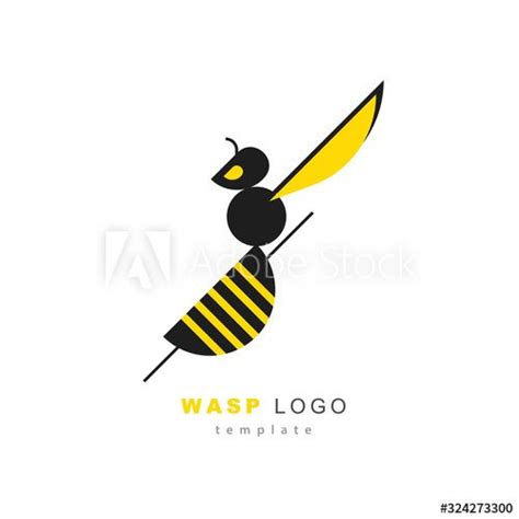 Wasp logo template. Vectpr illustration with black and yellow wasp ...