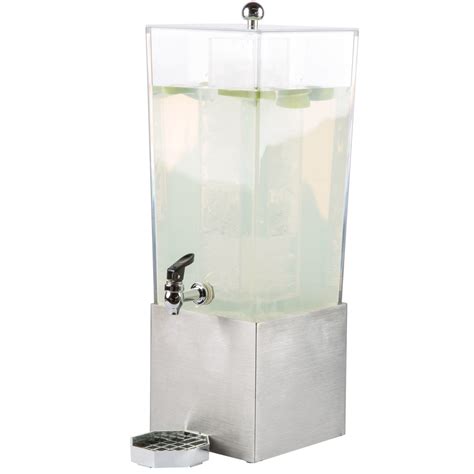 Cal Mil 3324 3 55 Econo 3 Gallon Beverage Dispenser With Stainless Steel Base And Ice Chamber