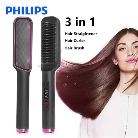 Philips Hair Straightening Brush Fast Heating Comb Curling Iron Styler Electric Comb