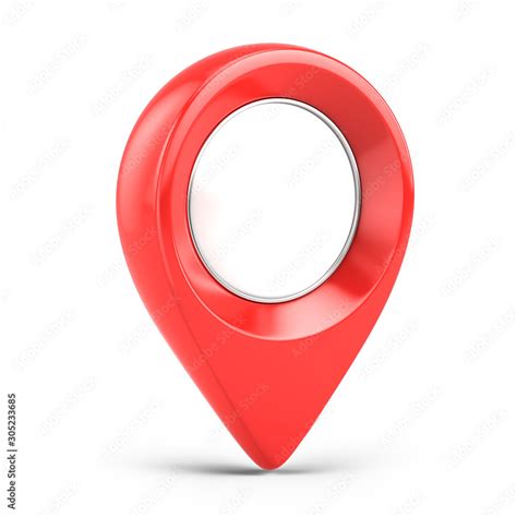 Red Glossy Map Pointer 3d Location Icon Isolated On White 3d