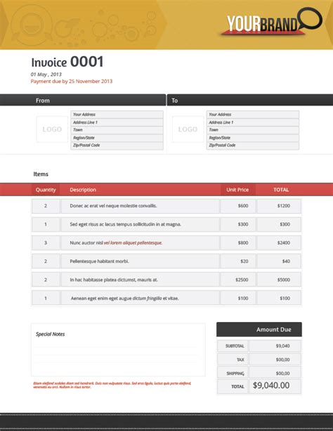 Internet Invoice