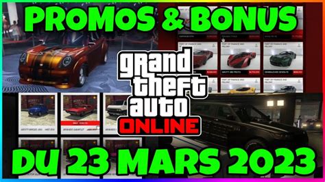 PROMOS ET BONUS GTA ONLINE DU 23 AU 29 MARS 2023 2 VOITURES GRATUITES