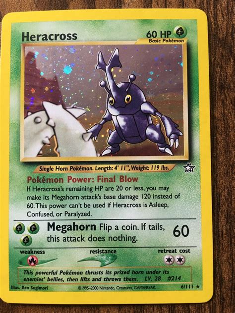 Heracross Pok Mon Tcg Neo Genesis Holo Rare Wotc Nm Ebay