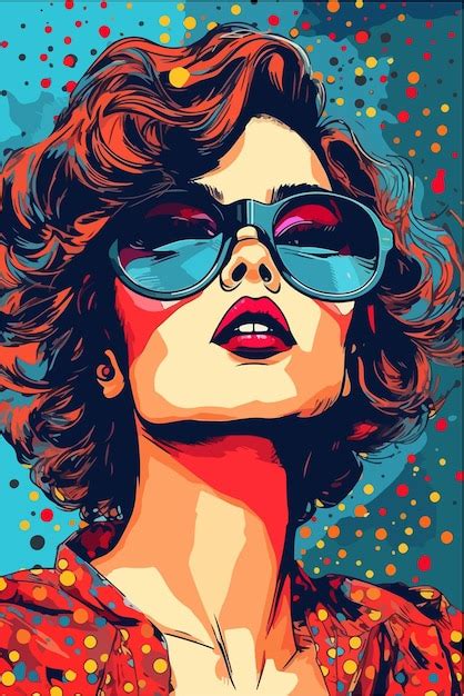 Premium Vector Pop Art Pinup Girl Retro Color Style Comic Glamour