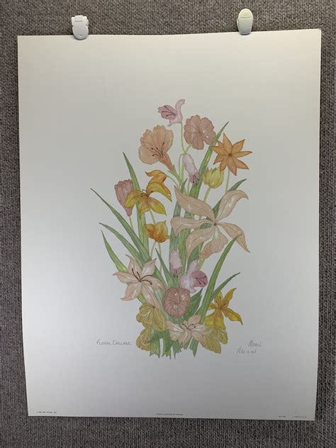 19x25 Art Print Floral Cascade Pat Moran 1980 No632 Air Capital