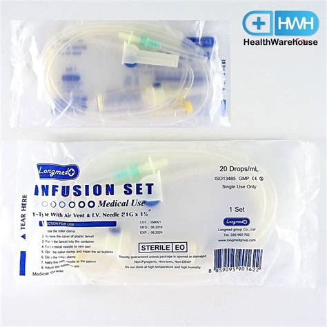 Iv Set Longmed Infusion Set ชุดให้น้ำเกลือ ติดเข็ม Adult Set Iv Longmed ชุดให้น้ำเกลือผู้ใหญ่