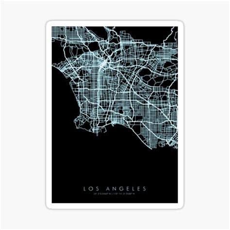 "Map of Los Angeles" Sticker for Sale by artofnaku | Redbubble