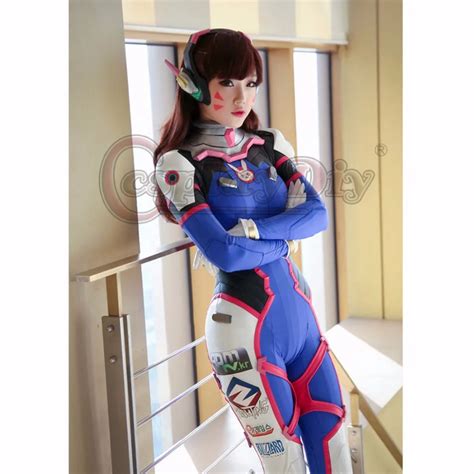 Cosplaydiy D Va Dva Cosplay Zentai Catsuit Traje Lycra Spandex