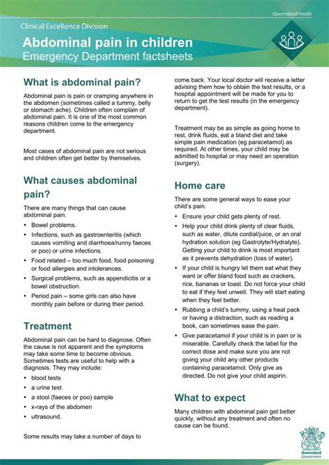 (PDF) Abdominal pain in children - clinicalexcellence.qld.gov.au · What ...