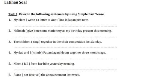 Contoh Soal Simple Past Tense Beserta Jawabannya Dijamin Lengkap