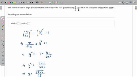 Solved The Terminal Side Of Angle Intersects The Unit Circle In The