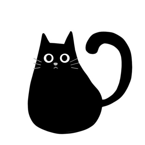 ふっくらしてる黒猫 かわいいイラスト無料 イラストレイン