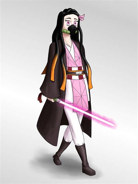 Demon Slayer X Star Wars Demon Slayers As Jedi Nezuko Kamado Redraw R Kimetsunoyaiba