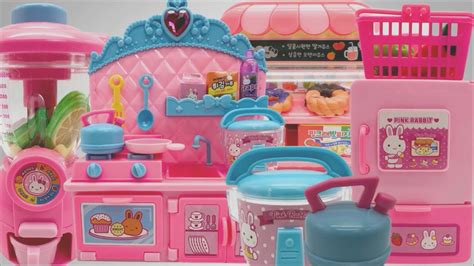 5 Minutes Satisfying With Unboxing Cute Pink Mini Kitchen And Fruit