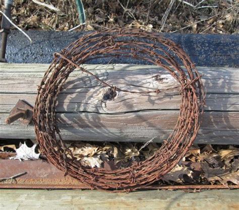 Rusty Salvage Barbed Wire Wreath Vintage Rustic Western 16 Etsy