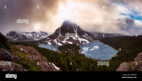 Beautiful Panoramic View Of The Iconic Canadian Rocky Mountain