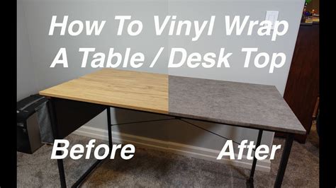 How To Vinyl Wrap A Desk Table Top Resurface Reface With Vvivid Concrete Vinyl Wrap Youtube