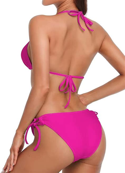 CharmLeaks Women S Padded Triangle Bikini Set Swimsuit Swimming Costume