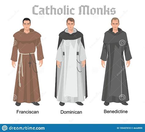 Catholic Priest In Robes Flat Illustration