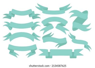 Blue Flat Vector Ribbon Banners Isolated Stock Vector Royalty Free