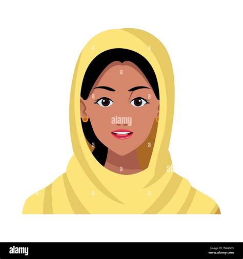 Indian Woman Face Avatar Cartoon Stock Vector Image Art Alamy