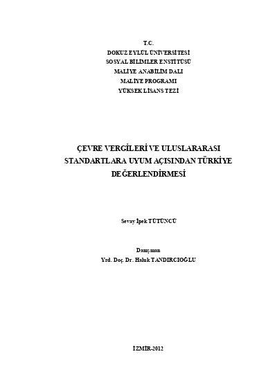 OECD ÇEVRESEL PERSPEKTİFİ VE TÜRKİYE DEĞERLENDİRMESİ