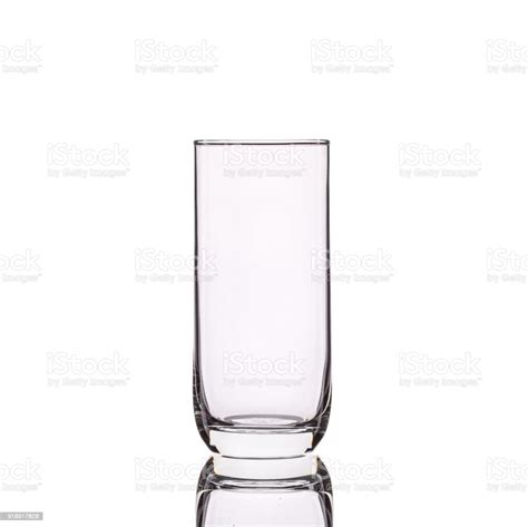 Empty Clear Drinking Glass Studio Shot Isolated On White Stock Photo