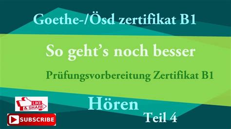 Goethe Und Sd Zertifikat B So Geht S Noch Besser H Ren B