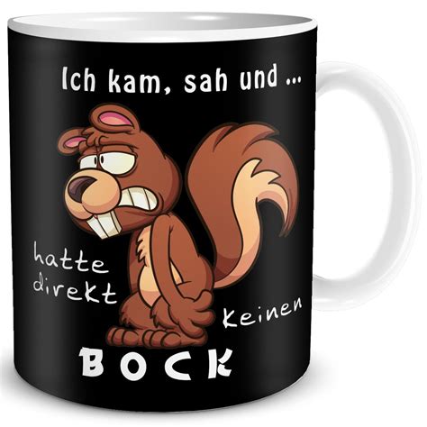 Eichhörnchen Kein Bock Tasse 300 ml Schwarz Eichhörnchen Tiere