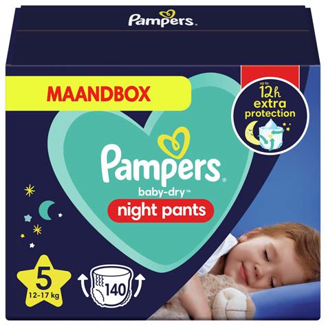 Pampers Baby Dry Night Pants Luierbroekjes Maat 5 12kg 17kg 140 Stuks