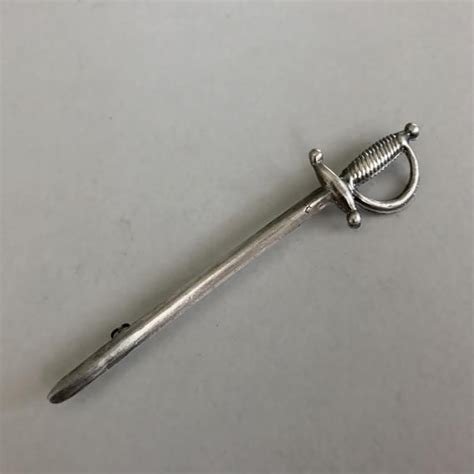 Sword Pin Silver Sword Brooch Weaponry Jewelry Silver Sword Pin