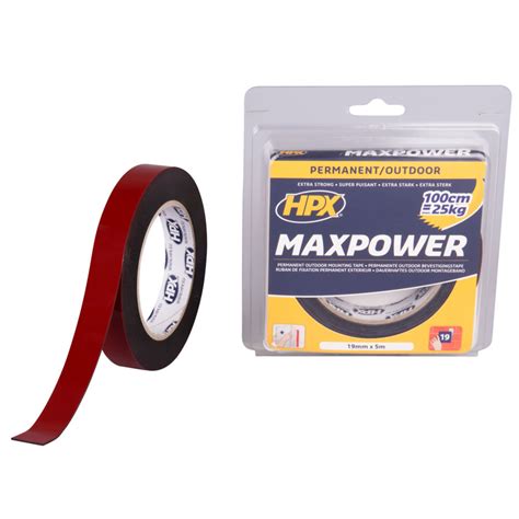 HPX MaxPower Outdoor Zwart 19mm X 5m HTFT484 19X5OUT